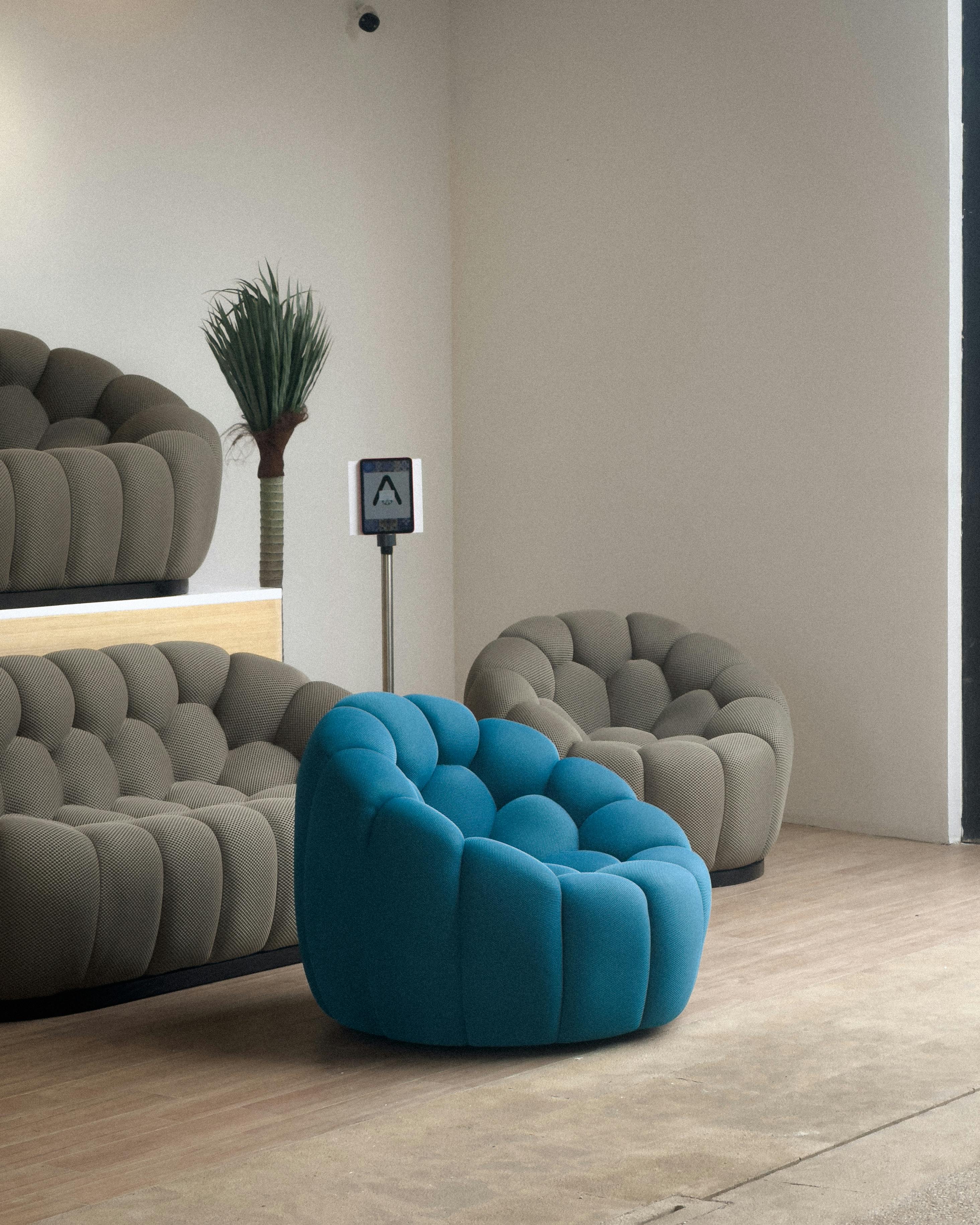 Blue lounge chair